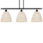Innovations Lighting Bristol Natural 3 Light 36" Wide Linear Pendant Matte Black / Natural