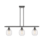 Innovations Lighting Belfast 3 Light 36" Wide Linear Pendant Oil Rubbed Bronze / Deco Swirl