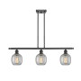 Innovations Lighting Belfast 3 Light 36" Wide Linear Chandelier Oiled Rubbed Bronze / Clear Seedy