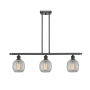 Innovations Lighting Belfast 3 Light 36" Wide Linear Chandelier Oiled Rubbed Bronze / Clear Crackle