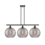 Innovations Lighting Athens Deco Swirl 3 Light 39" Wide Linear Chandelier Oil Rubbed Bronze