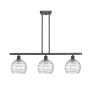 Innovations Lighting Athens 3 Light 36" Wide Linear Pendant Clear Deco Swirl / Oil Rubbed Bronze