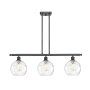 Innovations Lighting Athens 3 Light 36" Wide Linear Pendant Oil Rubbed Bronze / Clear Water Glass
