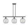 Innovations Lighting Farmhouse Rope 3 Light 36" Wide Linear Chandelier Oil Rubbed Bronze / Clear Glass with White Rope