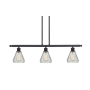 Innovations Lighting Conesus 3 Light 36" Wide Linear Chandelier Oil Rubbed Bronze / Clear Crackle