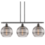 Innovations Lighting Rochester 3 Light 37" Wide Linear Pendant Oil Rubbed Bronze / Light Smoke