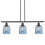 Innovations Lighting Bella 3 Light 36" Wide Linear Pendant Oil Rubbed Bronze / Princess Blue