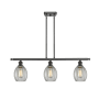 Innovations Lighting Eaton 3 Light 36" Wide Linear Chandelier Oiled Rubbed Bronze / Clear Fluted