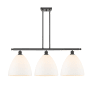 Innovations Lighting Bristol 3 Light 39" Wide Linear Pendant Oil Rubbed Bronze / Matte White