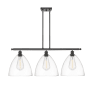 Innovations Lighting Bristol 3 Light 39" Wide Linear Pendant Oil Rubbed Bronze / Clear