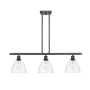 Innovations Lighting Bristol Glass 3 Light 36" Wide Linear Pendant with Shades Oil Rubbed Bronze / Clear