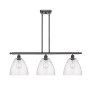Innovations Lighting Bristol Glass 3 Light 36" Wide Linear Pendant Oil Rubbed Bronze / Seedy