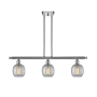 Innovations Lighting Belfast 3 Light 36" Wide Linear Chandelier Polished Chrome / Clear Seedy