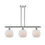 Innovations Lighting Farmhouse Rope 3 Light 36" Wide Linear Chandelier Polished Chrome / White Glass with White Rope