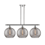 Innovations Lighting Athens Deco Swirl 3 Light 39" Wide Linear Chandelier Polished Chrome