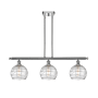 Innovations Lighting Athens 3 Light 36" Wide Linear Pendant Clear Deco Swirl / Polished Chrome