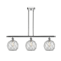 Innovations Lighting Farmhouse Rope 3 Light 36" Wide Linear Chandelier Polished Chrome / Clear Glass with White Rope