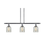 Innovations Lighting Caledonia 3 Light 36" Wide Linear Chandelier Polished Chrome / Mica