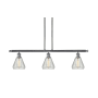 Innovations Lighting Conesus 3 Light 36" Wide Linear Chandelier Polished Chrome / Clear Crackle