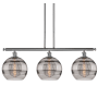 Innovations Lighting Rochester 3 Light 37" Wide Linear Pendant Polished Chrome / Light Smoke
