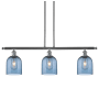 Innovations Lighting Bella 3 Light 36" Wide Linear Pendant Polished Chrome / Princess Blue