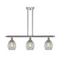 Innovations Lighting Eaton 3 Light 36" Wide Linear Chandelier Polished Chrome / Clear Fluted