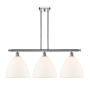 Innovations Lighting Bristol 3 Light 39" Wide Linear Pendant Polished Chrome / Matte White