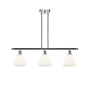 Innovations Lighting Bristol Glass 3 Light 36" Wide Linear Pendant with Shades Polished Chrome / Matte White