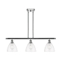 Innovations Lighting Bristol Glass 3 Light 36" Wide Linear Pendant with Shades Polished Chrome / Clear