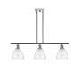 Innovations Lighting Bristol Glass 3 Light 36" Wide Linear Pendant with Shades Polished Chrome / Seedy