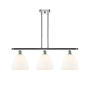 Innovations Lighting Bristol Glass 3 Light 36" Wide Linear Pendant Polished Chrome / Matte White