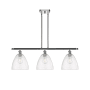 Innovations Lighting Bristol Glass 3 Light 36" Wide Linear Pendant Polished Chrome / Seedy