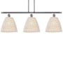 Innovations Lighting Bristol Natural 3 Light 36" Wide Linear Pendant Polished Chrome / Natural