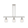Innovations Lighting Belfast 3 Light 36" Wide Linear Pendant Polished Nickel / Deco Swirl