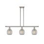 Innovations Lighting Belfast 3 Light 36" Wide Linear Chandelier Polished Nickel / Clear Crackle