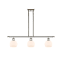 Innovations Lighting Athens 3 Light 36" Wide Linear Pendant with Shade Polished Nickel / Matte White