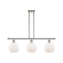 Innovations Lighting Athens 3 Light 36" Wide Linear Pendant Polished Nickel / Matte White