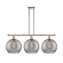 Innovations Lighting Athens Deco Swirl 3 Light 39" Wide Linear Chandelier Polished Nickel