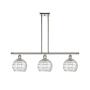 Innovations Lighting Athens 3 Light 36" Wide Linear Pendant Clear Deco Swirl / Polished Nickel