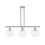 Innovations Lighting Athens 3 Light 36" Wide Linear Pendant Polished Nickel / Clear Water Glass