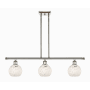 Innovations Lighting White Mouchette 3 Light 36" Wide Pendant Polished Nickel / White Mouchette