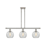 Innovations Lighting Athens 3 Light 36" Wide Linear Pendant Polished Nickel / Clear