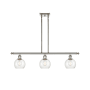 Innovations Lighting Athens 3 Light 36" Wide Linear Pendant with Shade Polished Nickel / Seedy