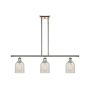 Innovations Lighting Caledonia 3 Light 36" Wide Linear Chandelier Polished Nickel / Mouchette