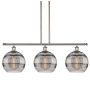 Innovations Lighting Rochester 3 Light 37" Wide Linear Pendant Polished Nickel / Light Smoke