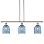 Innovations Lighting Bella 3 Light 36" Wide Linear Pendant Polished Nickel / Princess Blue