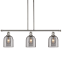 Innovations Lighting Bella 3 Light 36" Wide Linear Pendant Polished Nickel / Light Smoke