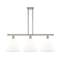 Innovations Lighting Berkshire 3 Light 39" Wide Linear Pendant Polished Nickel / Matte White