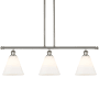 Innovations Lighting Berkshire 3 Light 36" Wide Linear Pendant Polished Nickel / Matte White