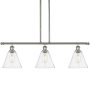 Innovations Lighting Berkshire 3 Light 36" Wide Linear Pendant Polished Nickel / Seedy